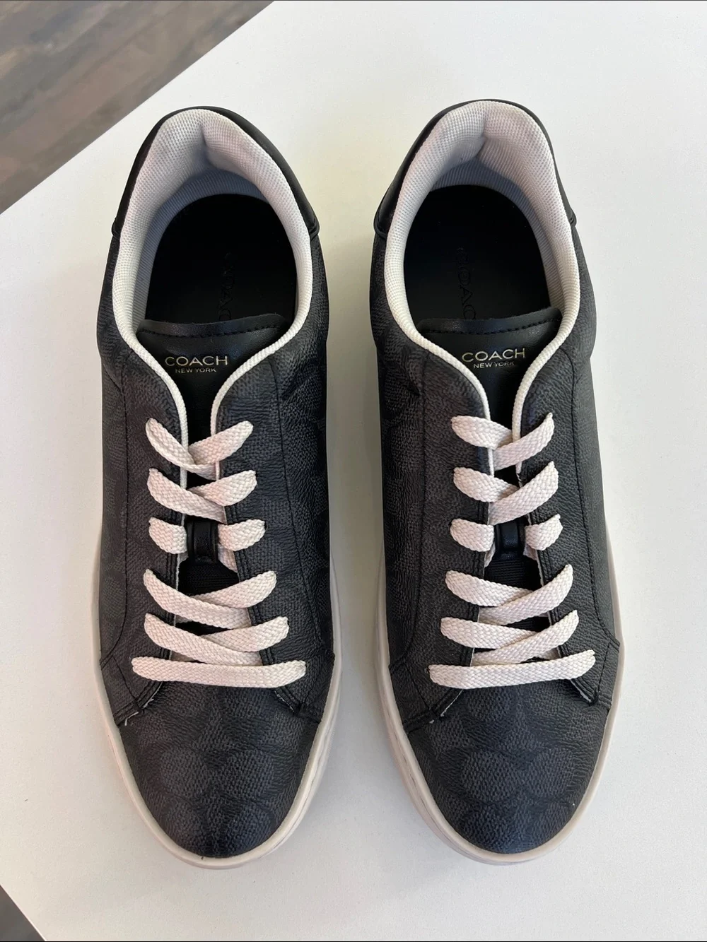 Coach high line signature C logo print charcoal black lace up sneakers 11